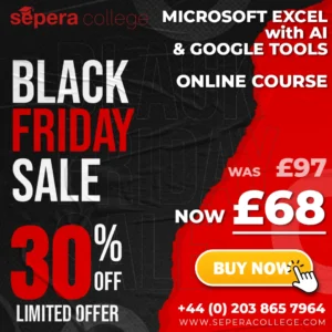 Microsoft Excel with AI & Google Tools (ONLINE COURSE) – EARLY BLACK FRIDAY & CYBER MONDAY DEAL