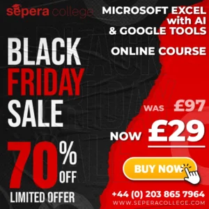 Microsoft Excel with AI & Google Tools (ONLINE COURSE) – EARLY BLACK FRIDAY & CYBER MONDAY DEAL
