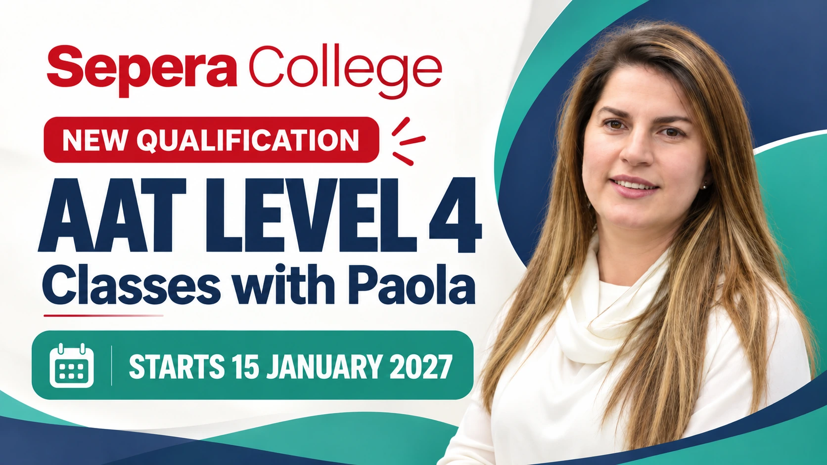 Paola announces new AAT Level 4 qualification classes at Sepera College, starting 15 January 2027